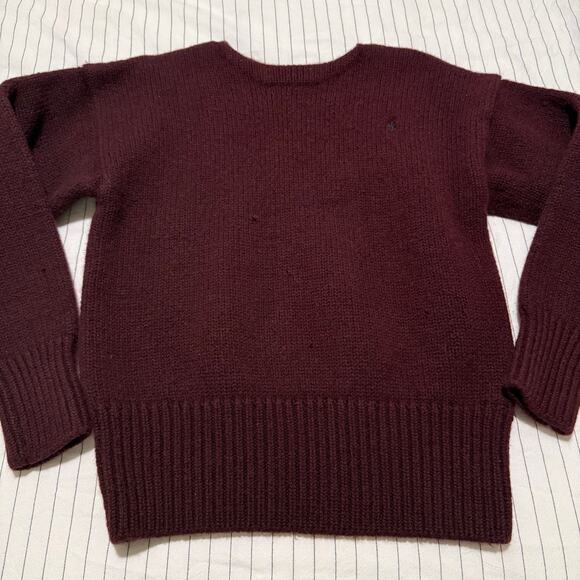 Vintage 90s Polo Ralph Lauren 100% wool burgundy wine purple sweater size M - Picture 1 of 8